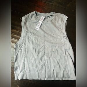 Varley Light Gray Textured Tank Top